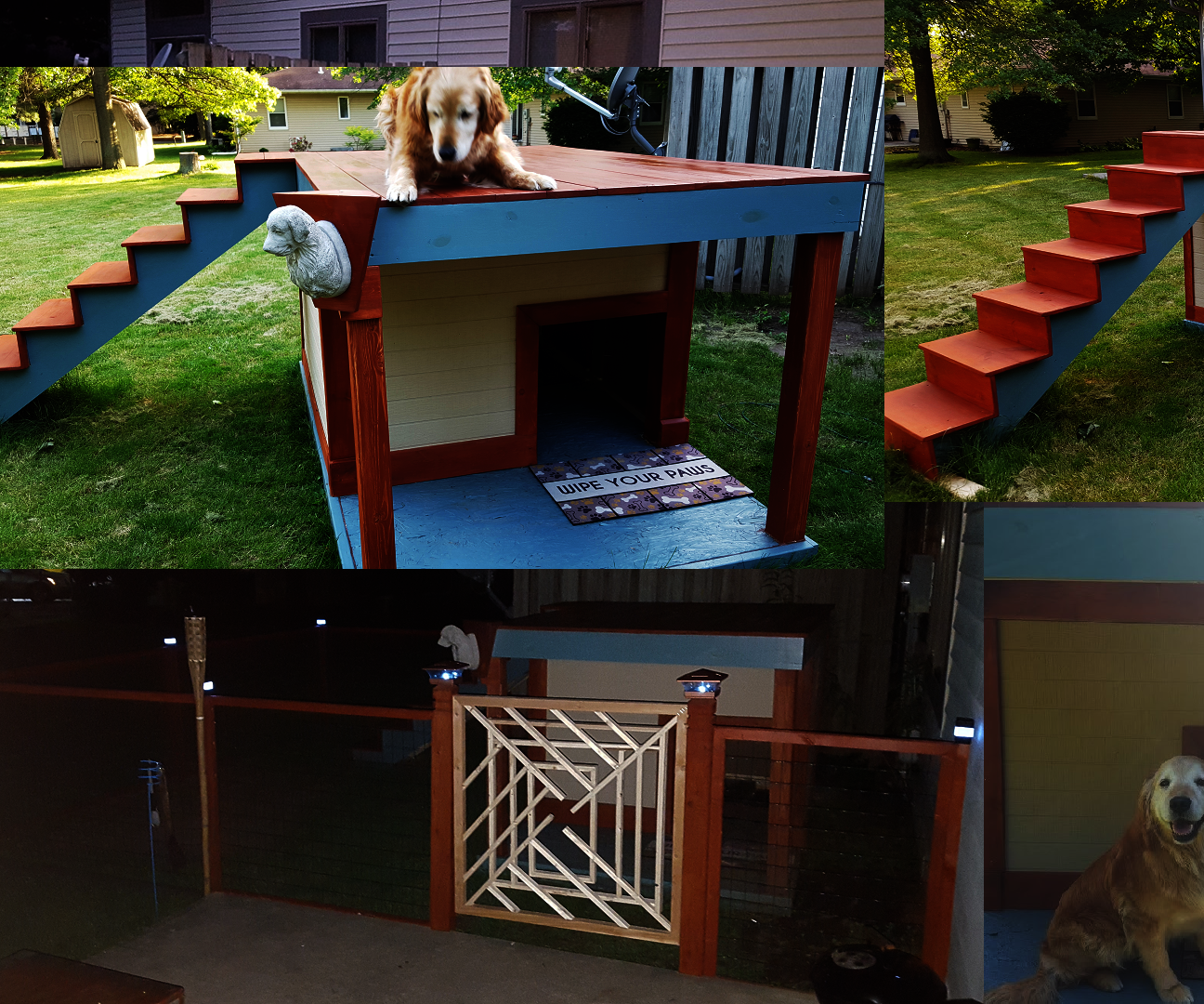 Solar Lighted Roof Deck Doghouse