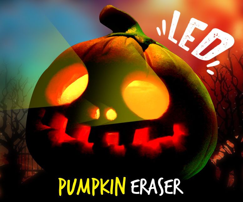 How to Make Halloween Pumpkin Eraser !! LED Eraser