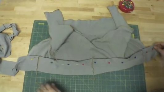 Attaching the Sash to the Shrug