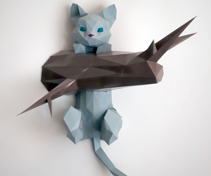 Hanging Kitten Papercraft DIY Project