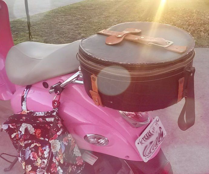 Vintage Hat Box Scooter Storage