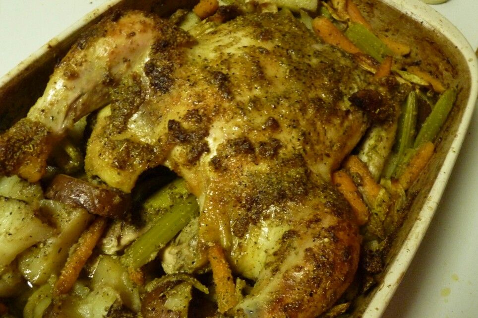 Mouth Watering Roasted Chicken With Vegetables