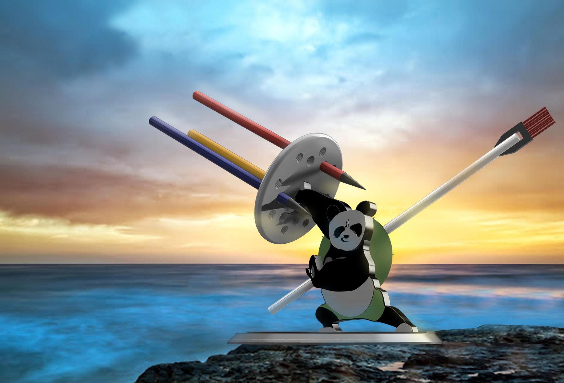 Panda Master Pencil and Paintbrush Holder
