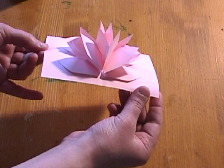 Cool Pop Up. Just Piece of Paper . Amazing Paper Card Flower .