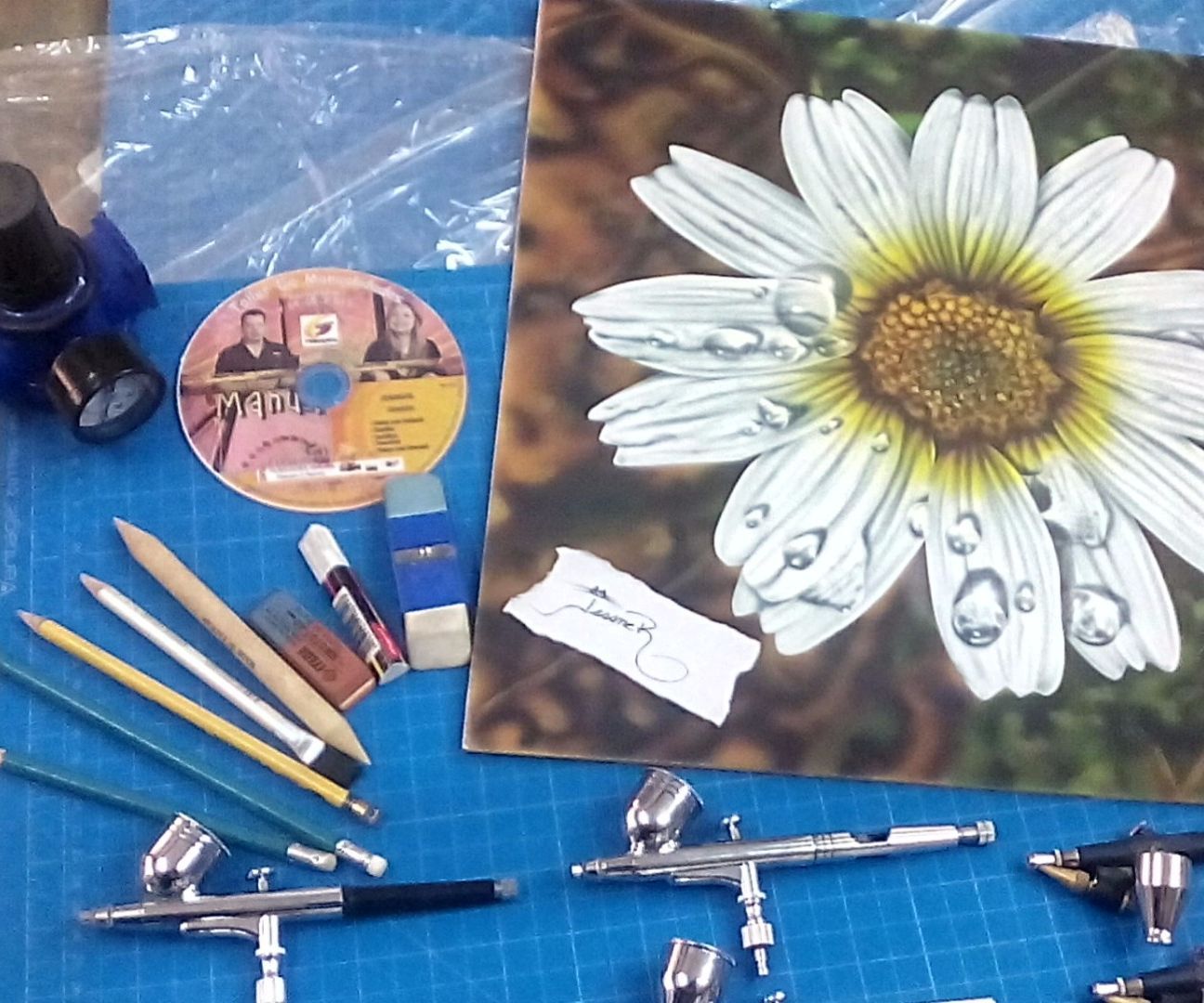 aerografia flor de margarita