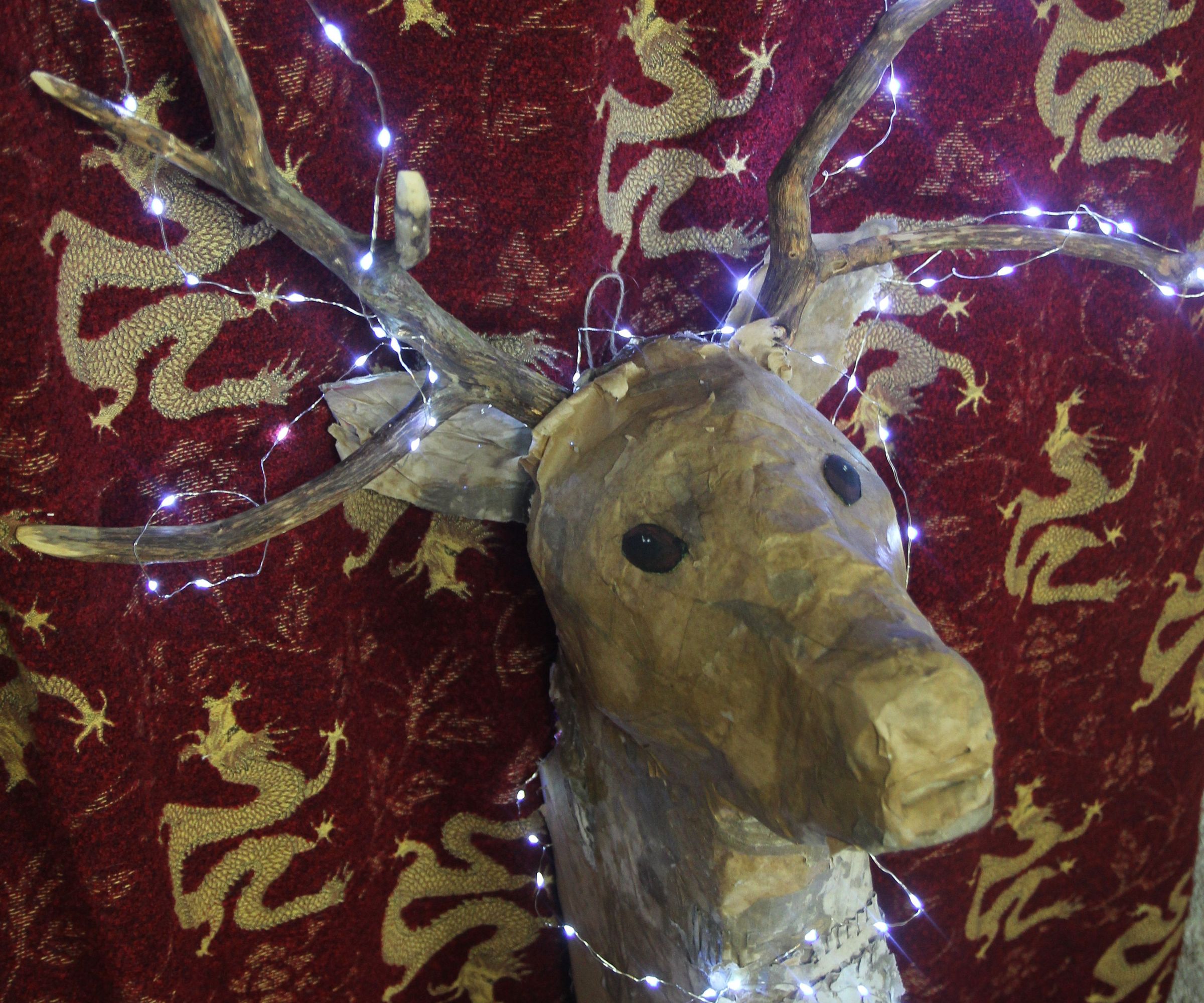 Cardboard Deer's Head Wall Light