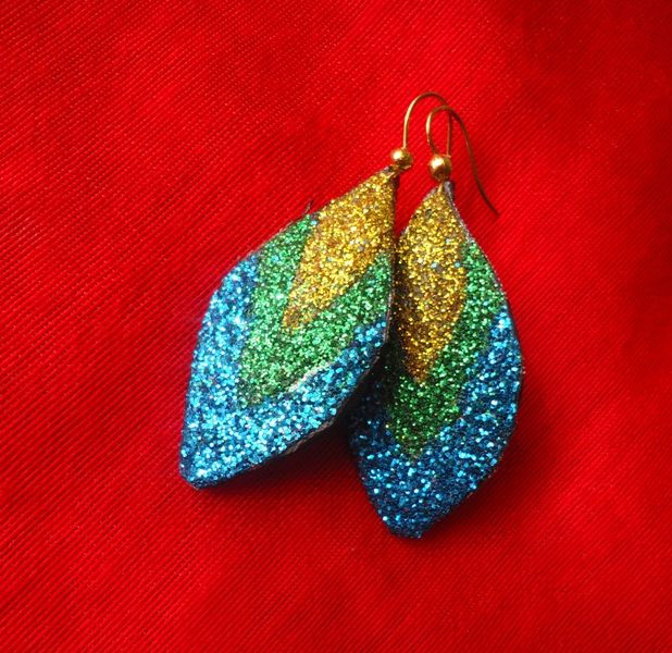 Glittery Leather Earrings