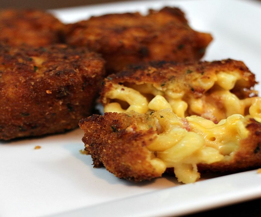 Super Cheesy Deep Fried Bacon Mac & Cheese