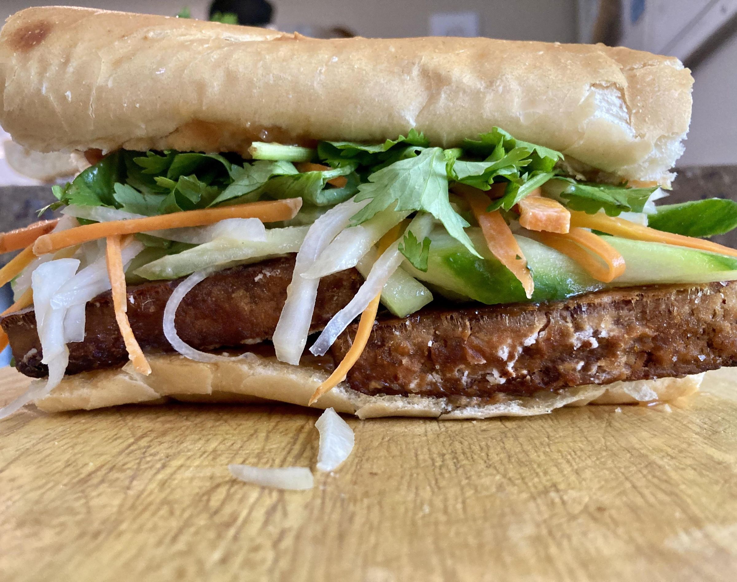 Peanut Butter Tofu Bánh Mì Sandwich 