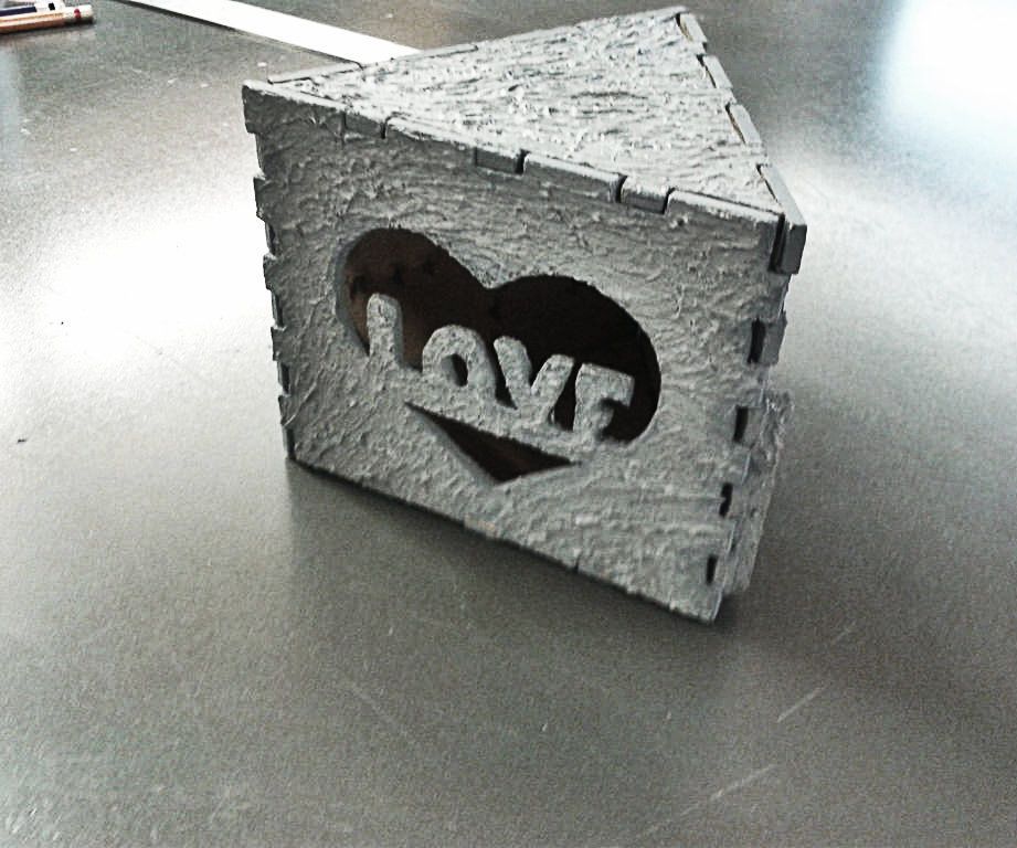 Acabado Tipo Piedra En Cajita Multiusos De Mdf