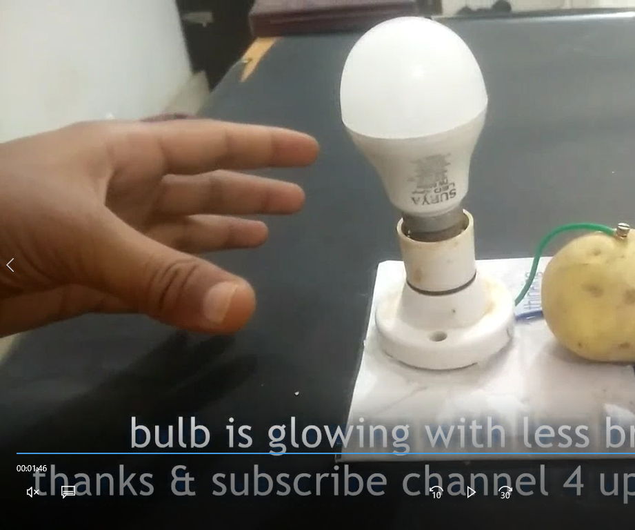 FREE ENERGY LIGHT BULB USING POTATO