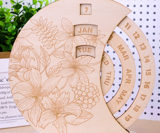 How to Make a Special Wood Calender With Laser Machine