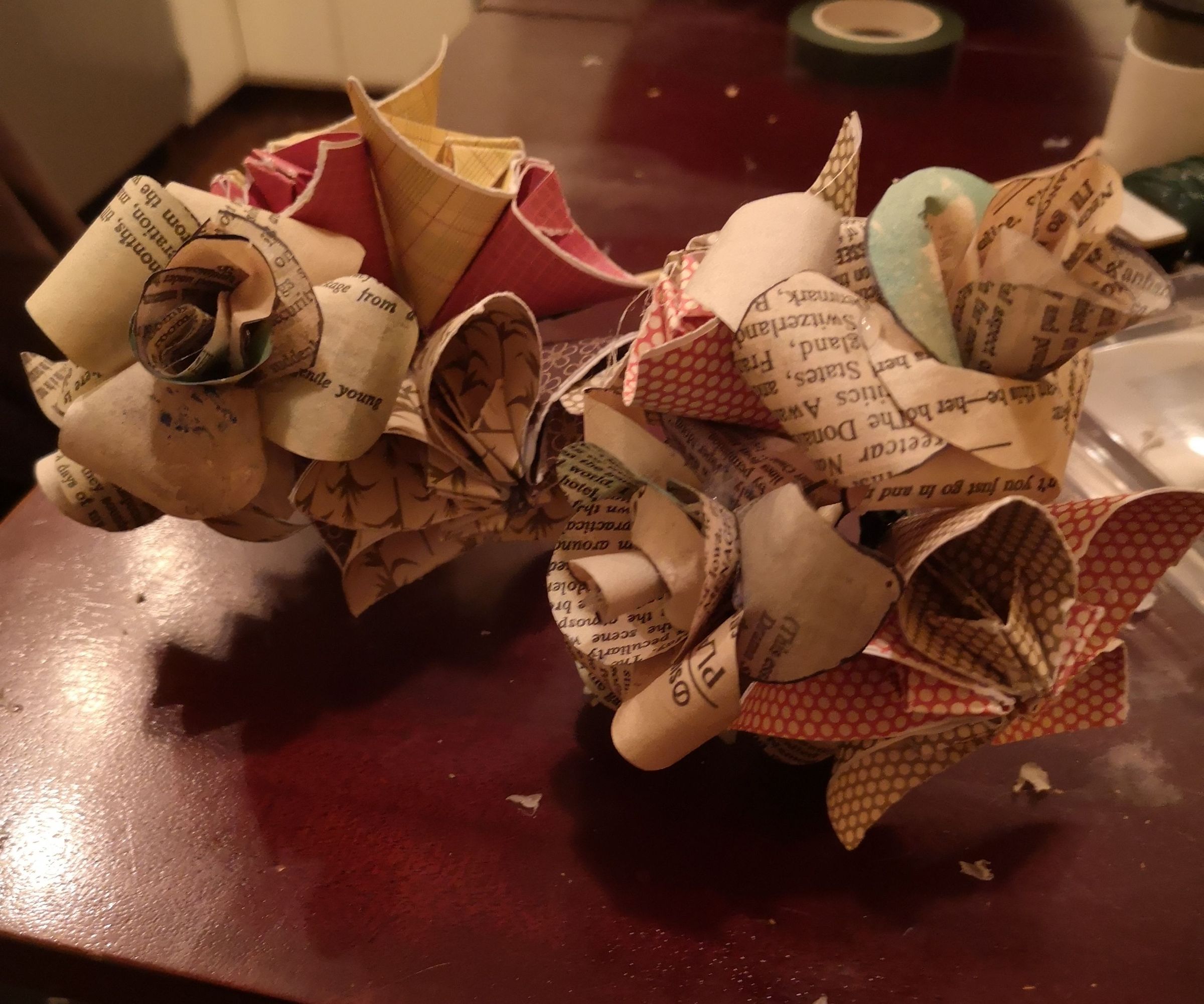 Book Roses and Patterned Orchid Bouquet