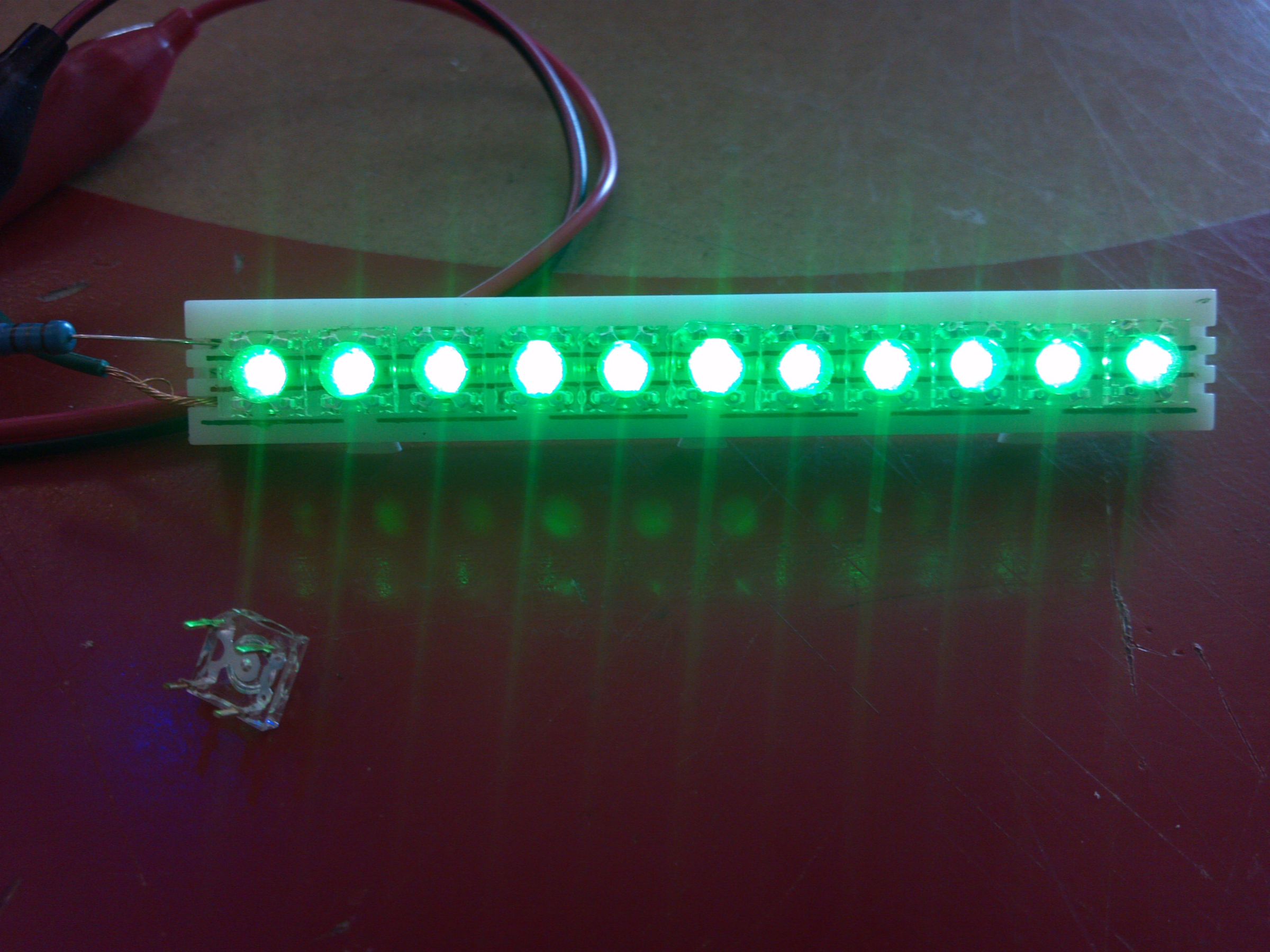 Piranha LED Installer Push Tool to Piranha Power Rail.  I Made It in TechShop.