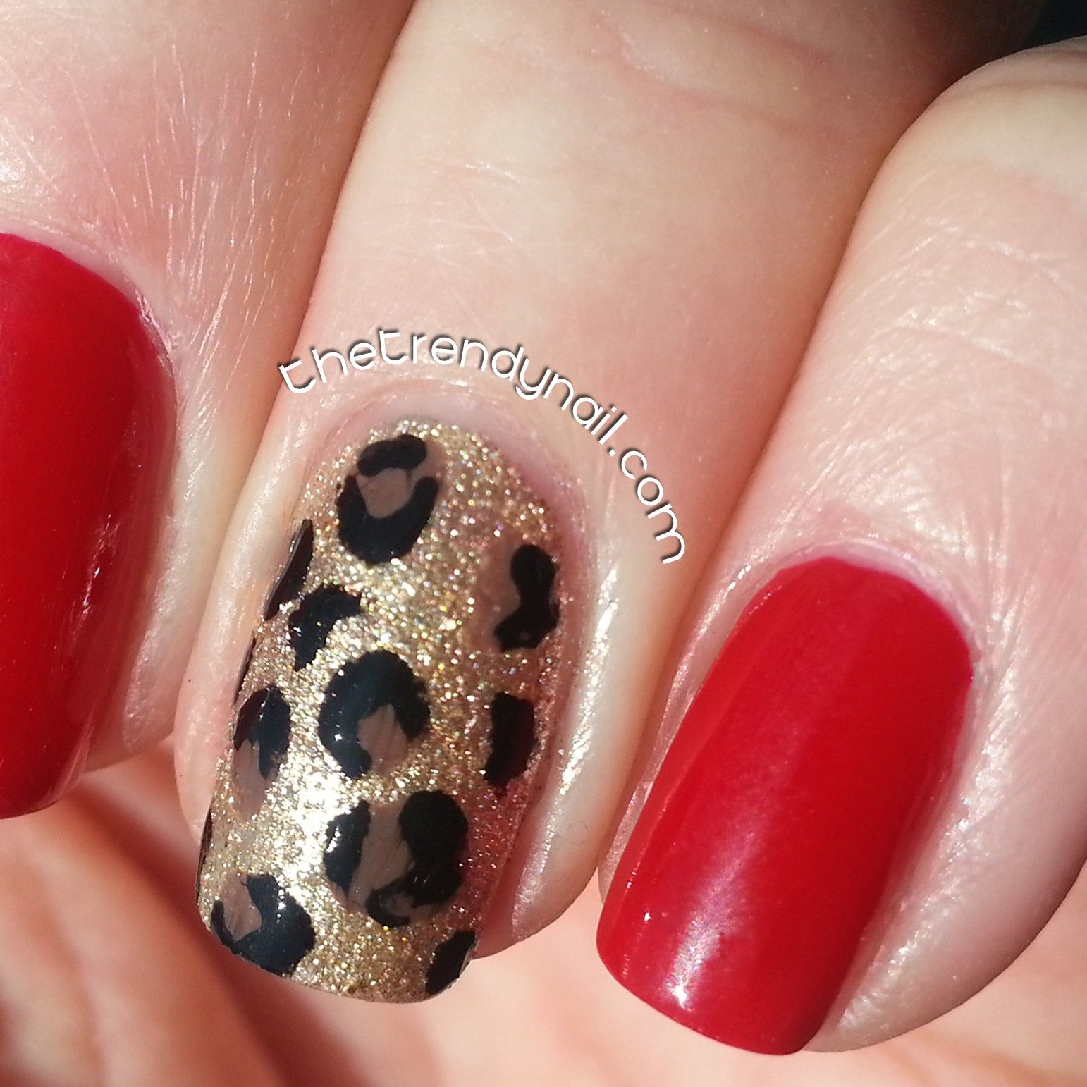 Trendy Nail- Animal Print Accent Nail