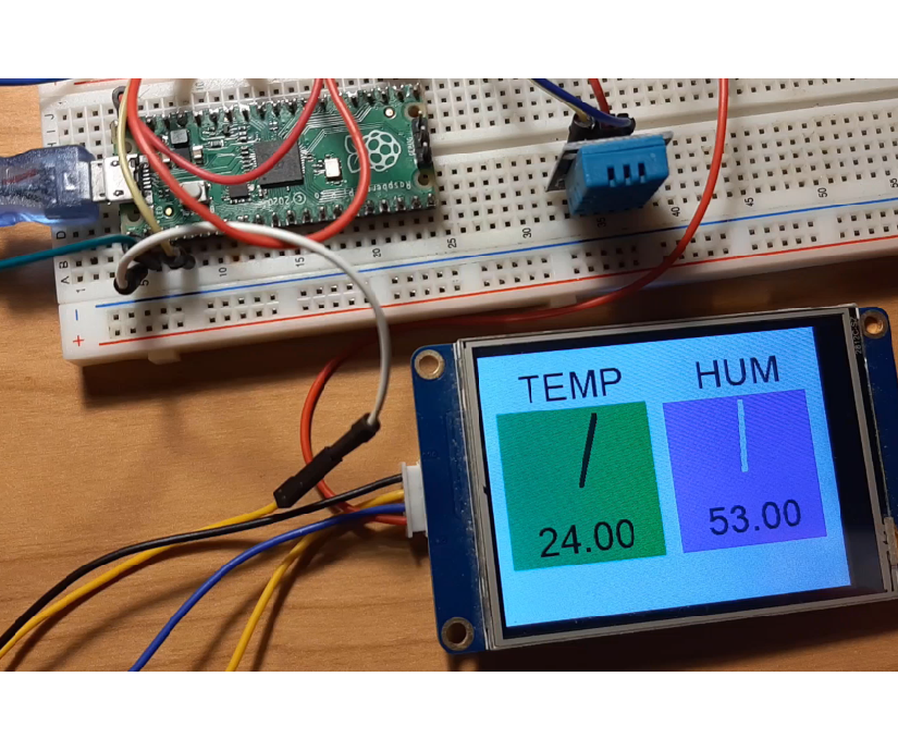 Raspberry Pi Pico & Nextion Weather Station Using Visuino