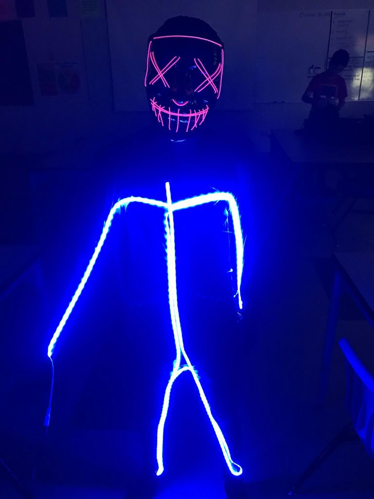 DIY LED Glow in the Dark Stickman Costume 6 Steps (with Pictures)