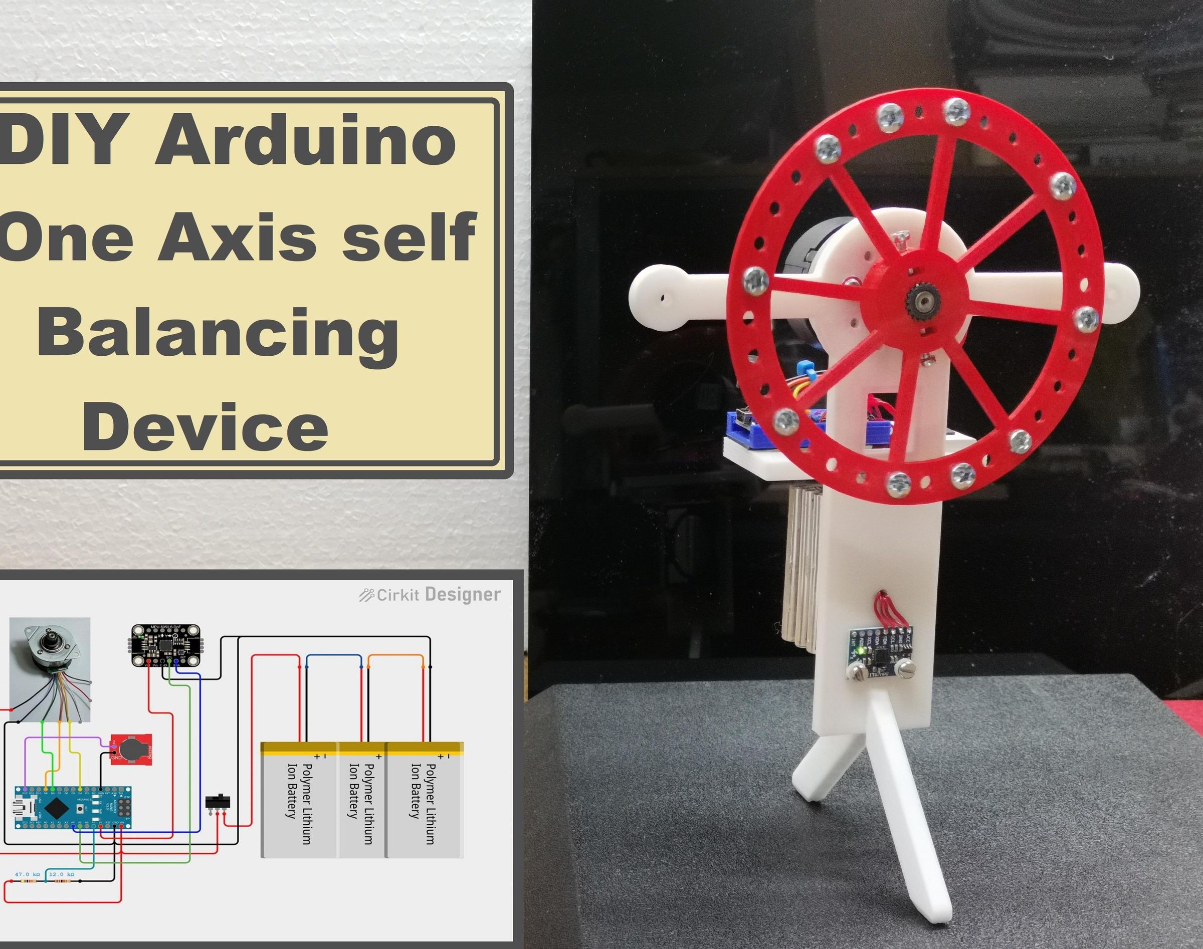 DIY Aduino One Axis Self Balancing Device