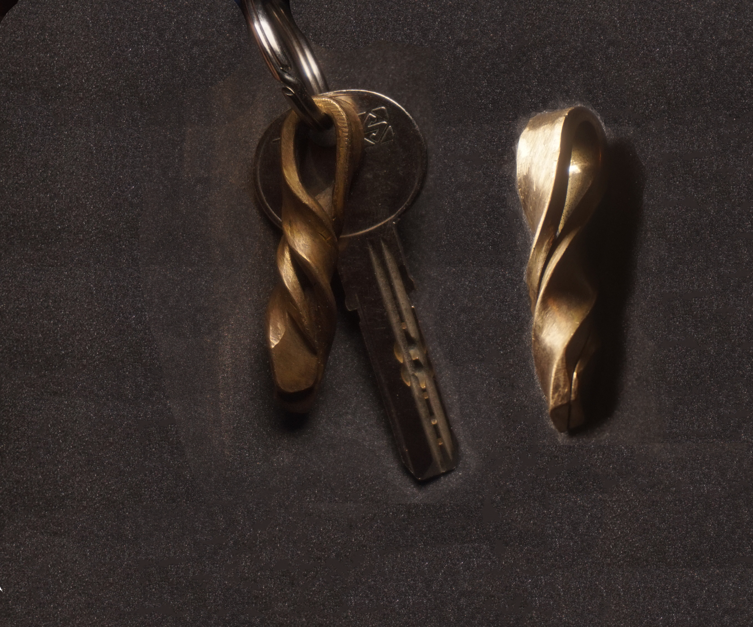 Brass Twist Keyring