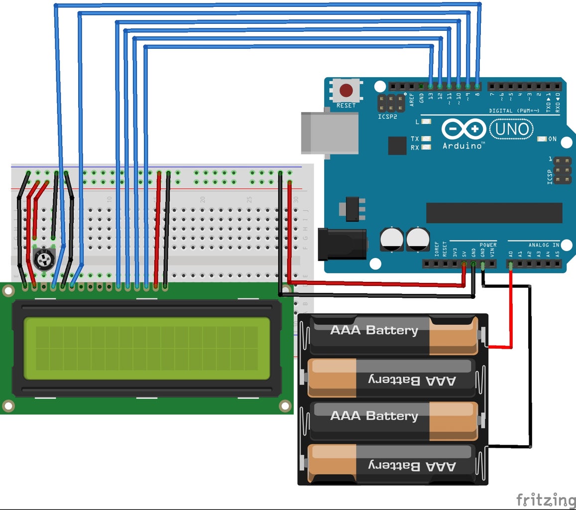 Displaying Battery Life on a Liquid Crystal Display (LCD) : 4 Steps ...