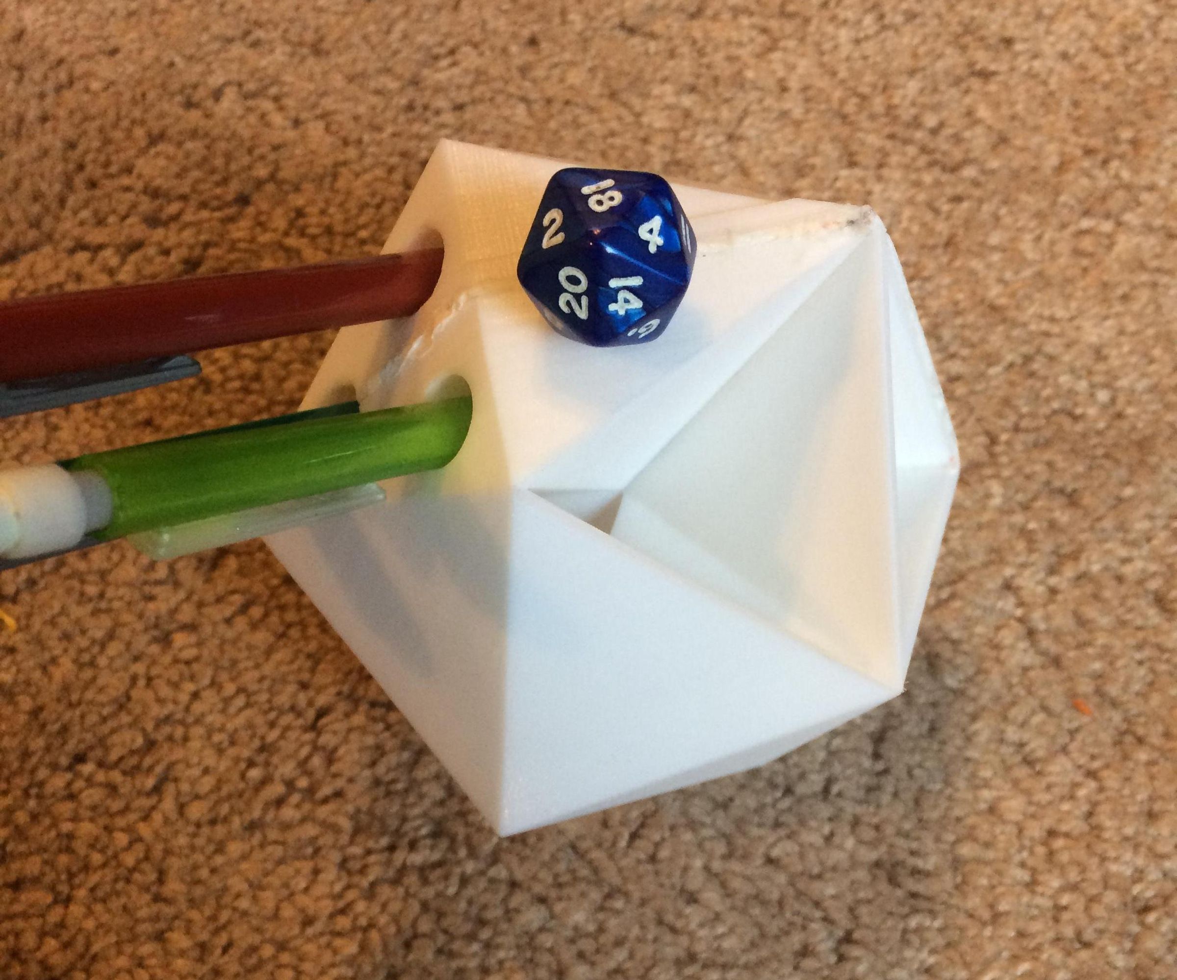 D&D D20 Dice Tower and Pencil Holder