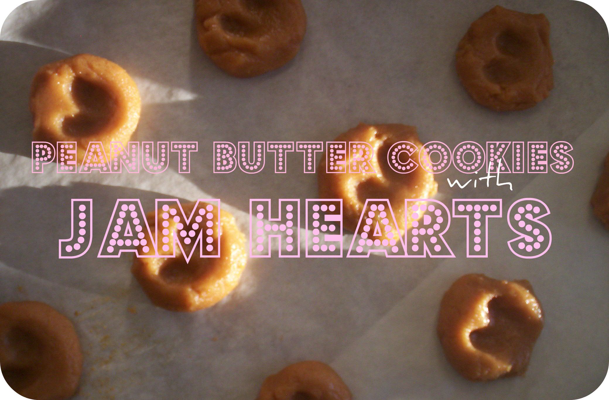 Peanut Butter Cookies With Jam Hearts