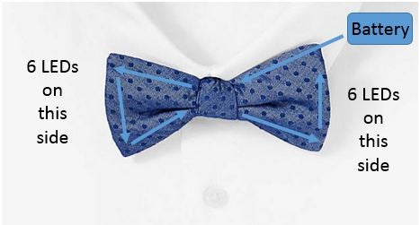  Insert the LEDs Into the Bow Tie