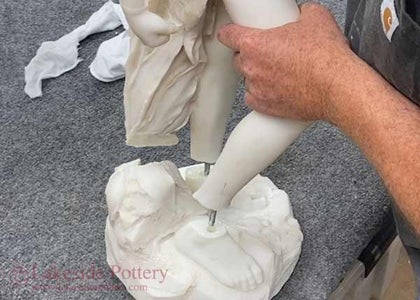 How to Repair Stone Sculpture Broken in a Narrow Area Requiring Metal Insertion (Marble, Soapstone, Alabaster, Granite, Sandstone, Limestone)