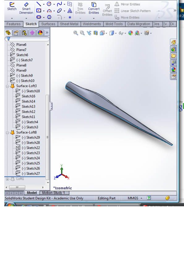 Making Turbine Blades on Solid Works