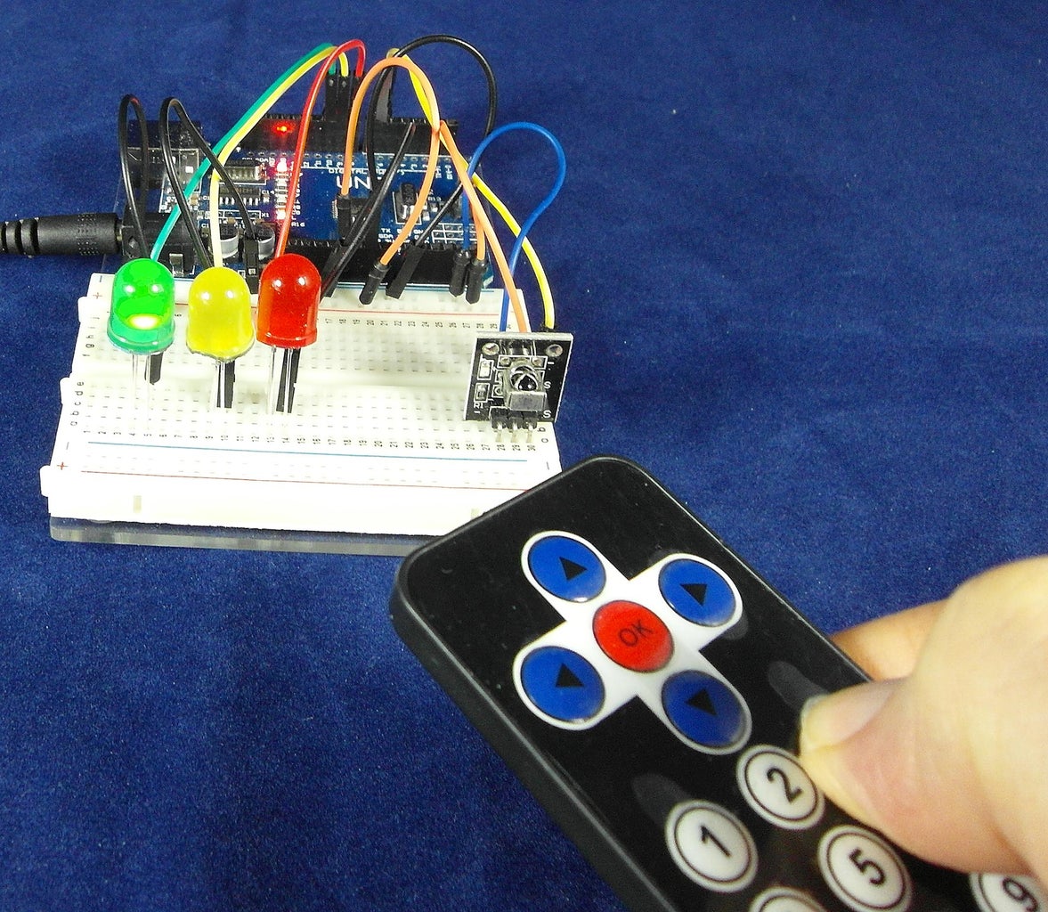 Wireless Control of LEDs Using IR