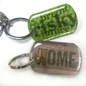 Image Transfer Dog Tag Key Rings