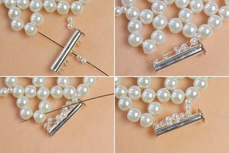 Add Some Pearl Beads to the 2 Sides of the Lock Clasp