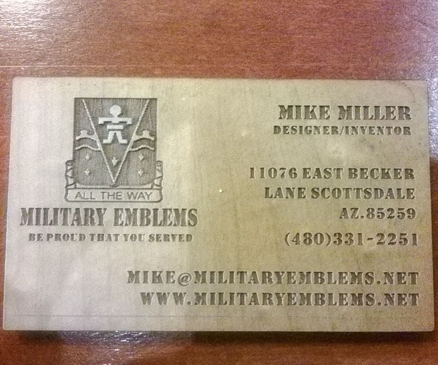 Laser Etched Business Cards I Made It at Techshop...