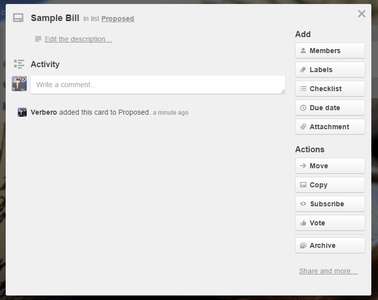 Proposing the Bill