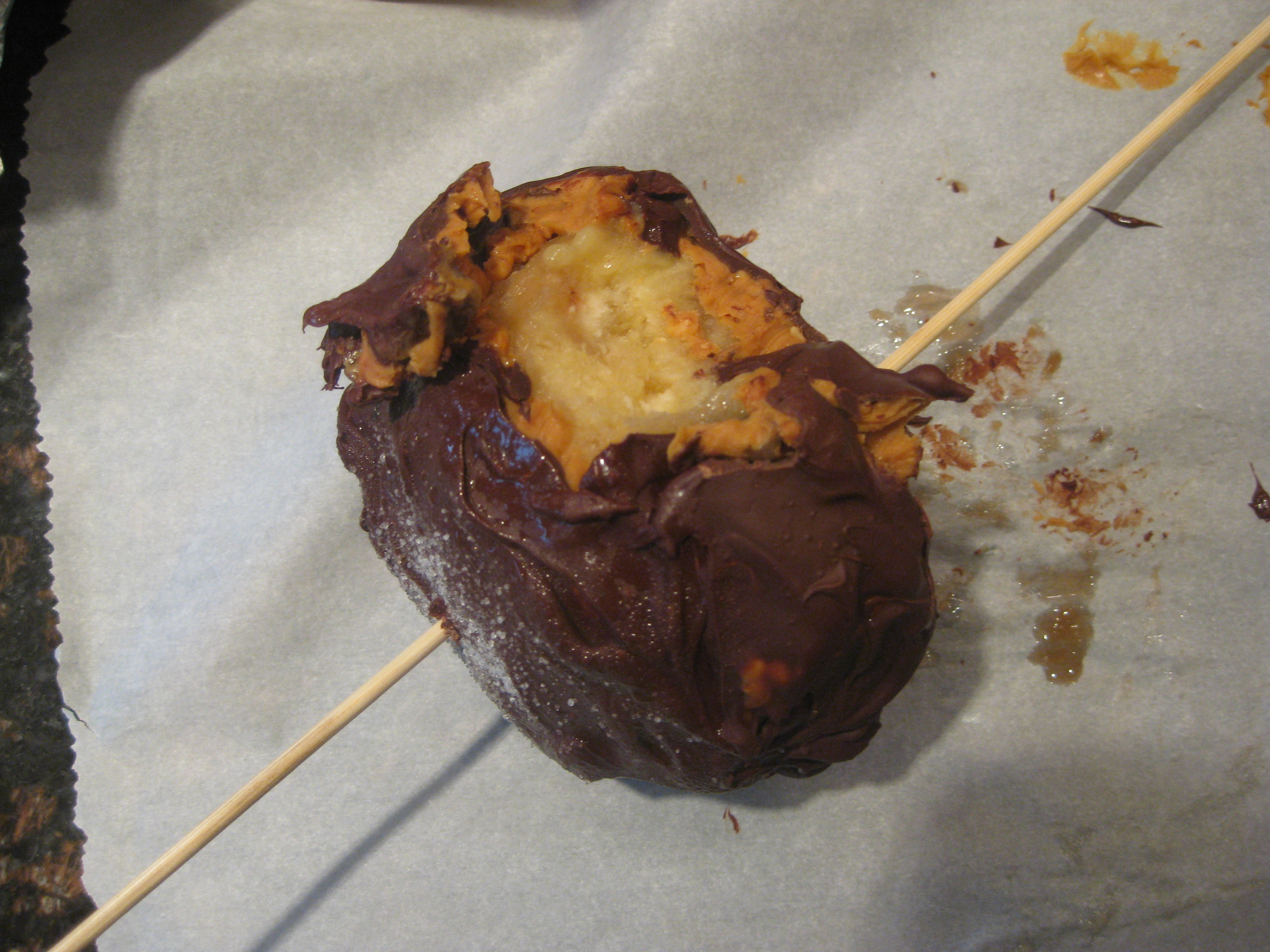 Banana Onna Stik! (con Chocolate Y Peanut Butter)