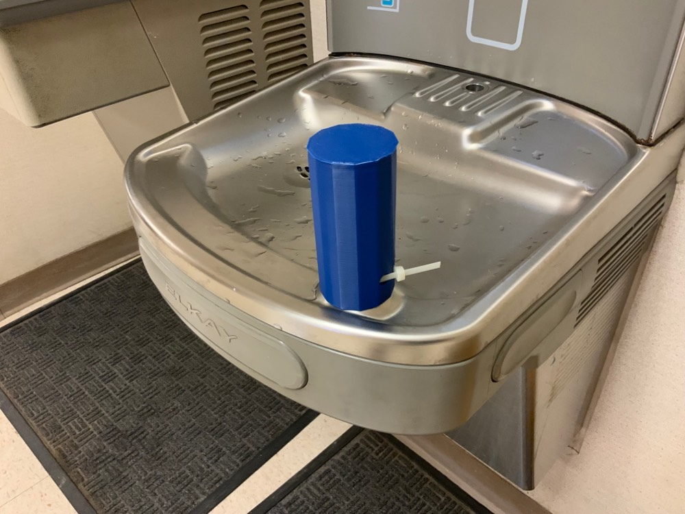 Simple 3d Printed Covid Safe Water Fountain Cover for School. 9 Steps