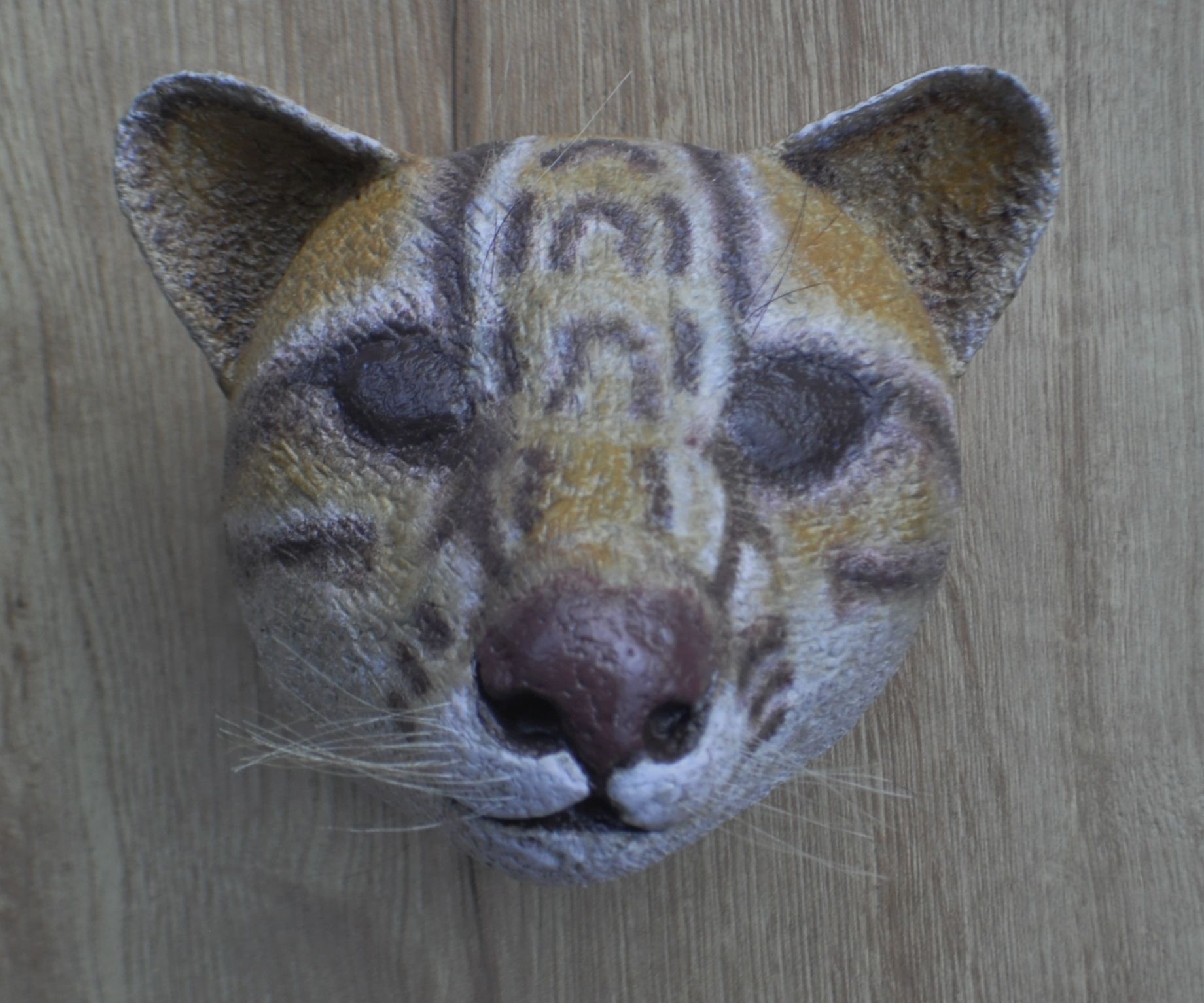 Paper Mache Wall Sculpture. ONCILLA (Leopardus Tigrinus)