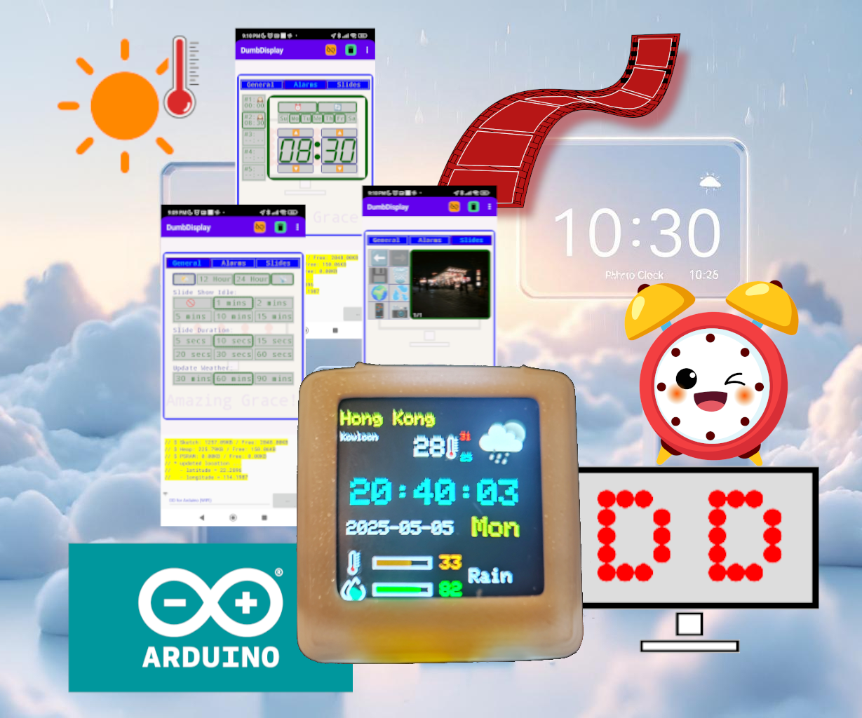 A Weather Clock (with Alarms) for ESP32 / Raspberry Pi PicoW Implemented With Arduino Framework