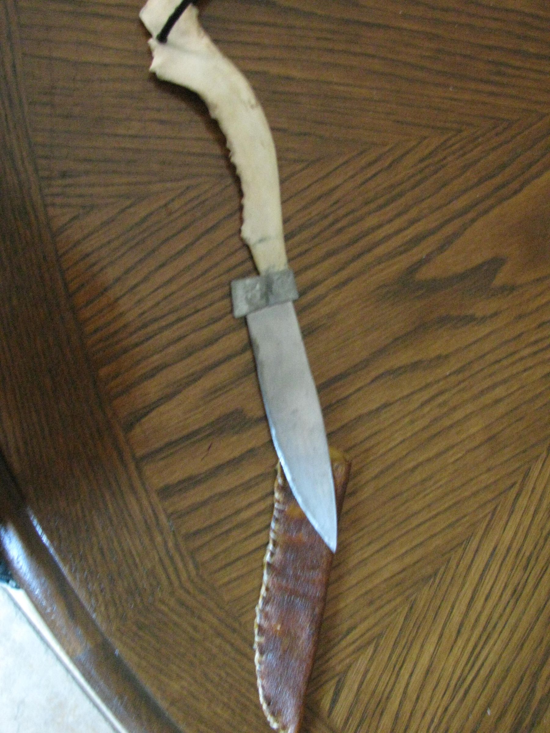 Homemade Mini Bowie Knife and Jaw Bone Knife