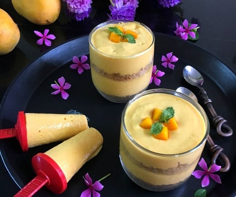 2 in 1 Mango Mousse Trifle/Mango Popsicles