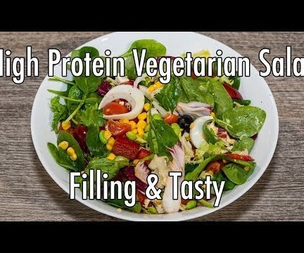 Filling High Protein Vegetarian Salad - Tasty on the Go Recipe 