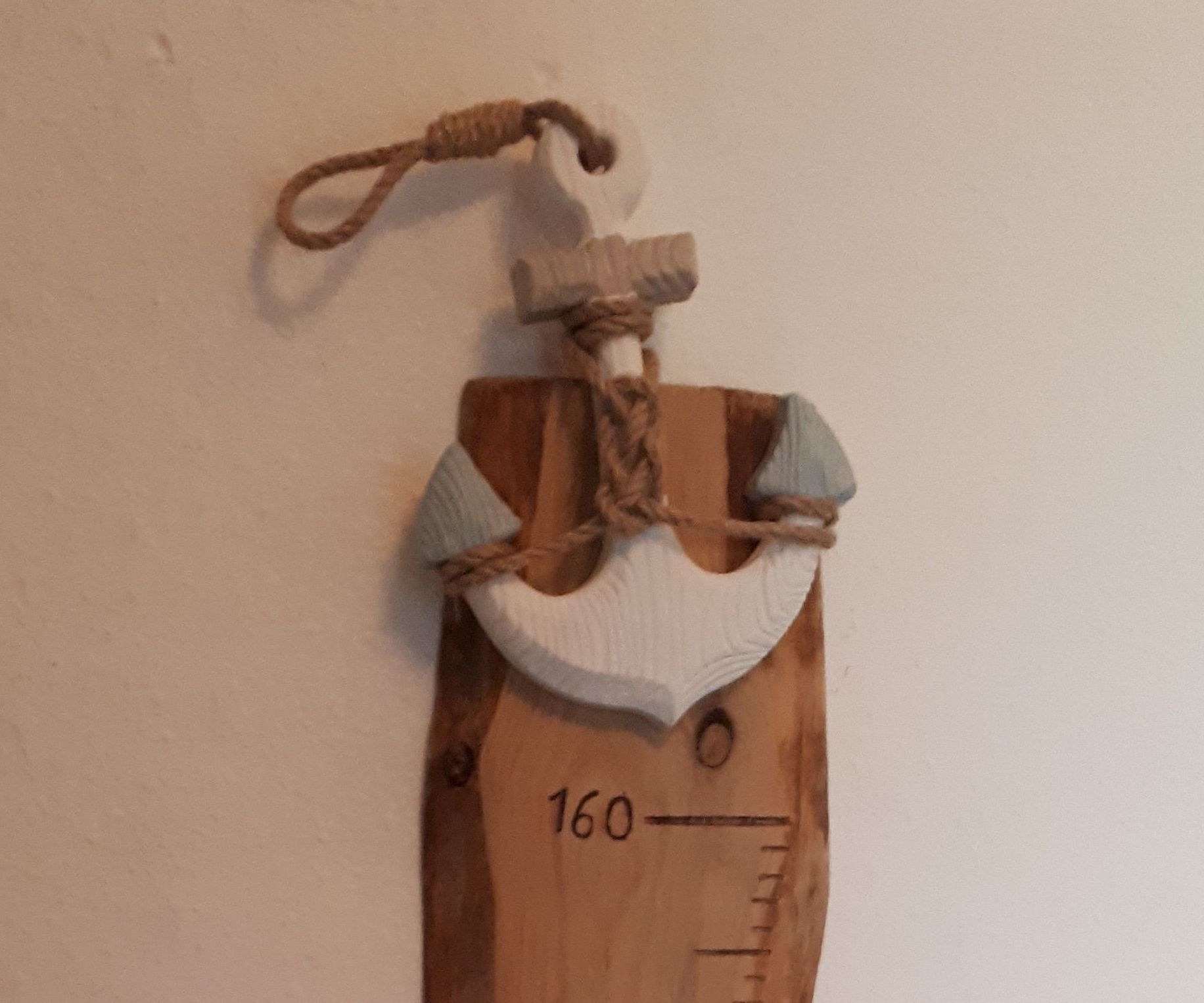 Wooden Kids Growth Chart With Solar Burned Numbers