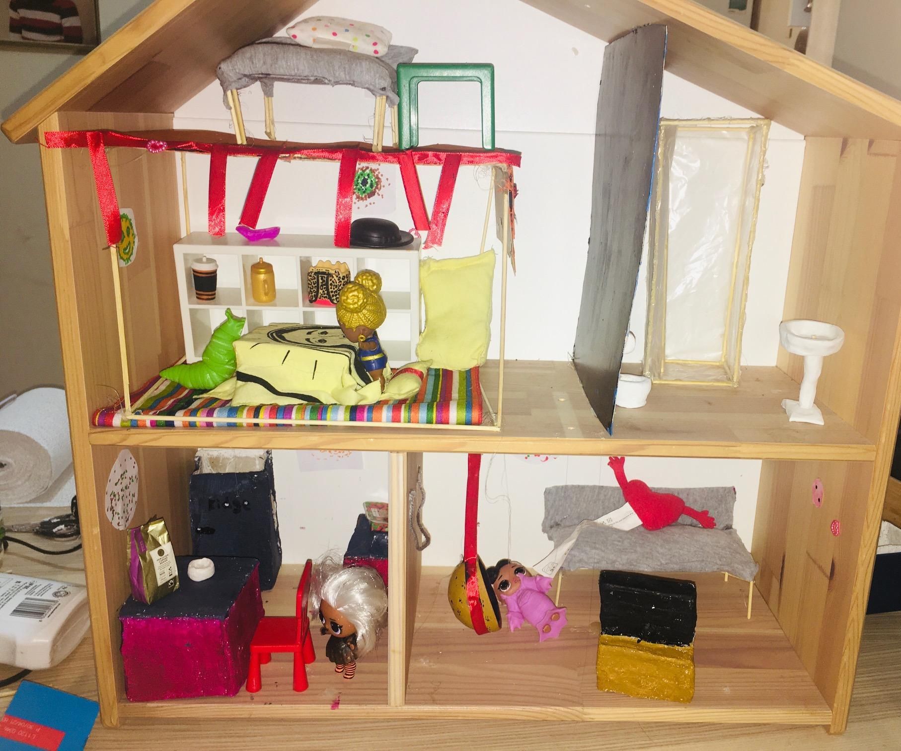 Recycled Doll House Revamp.