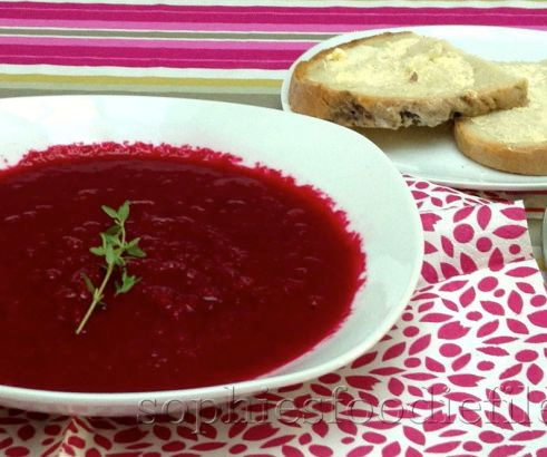 Roasted Beetroot Balsamic Thyme Soup