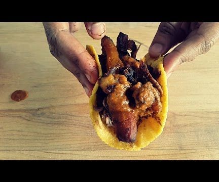 Easy Taco Recipe - Pulled Goat & Roast Vegetable Taco From Scratch - Hissingcooker.com