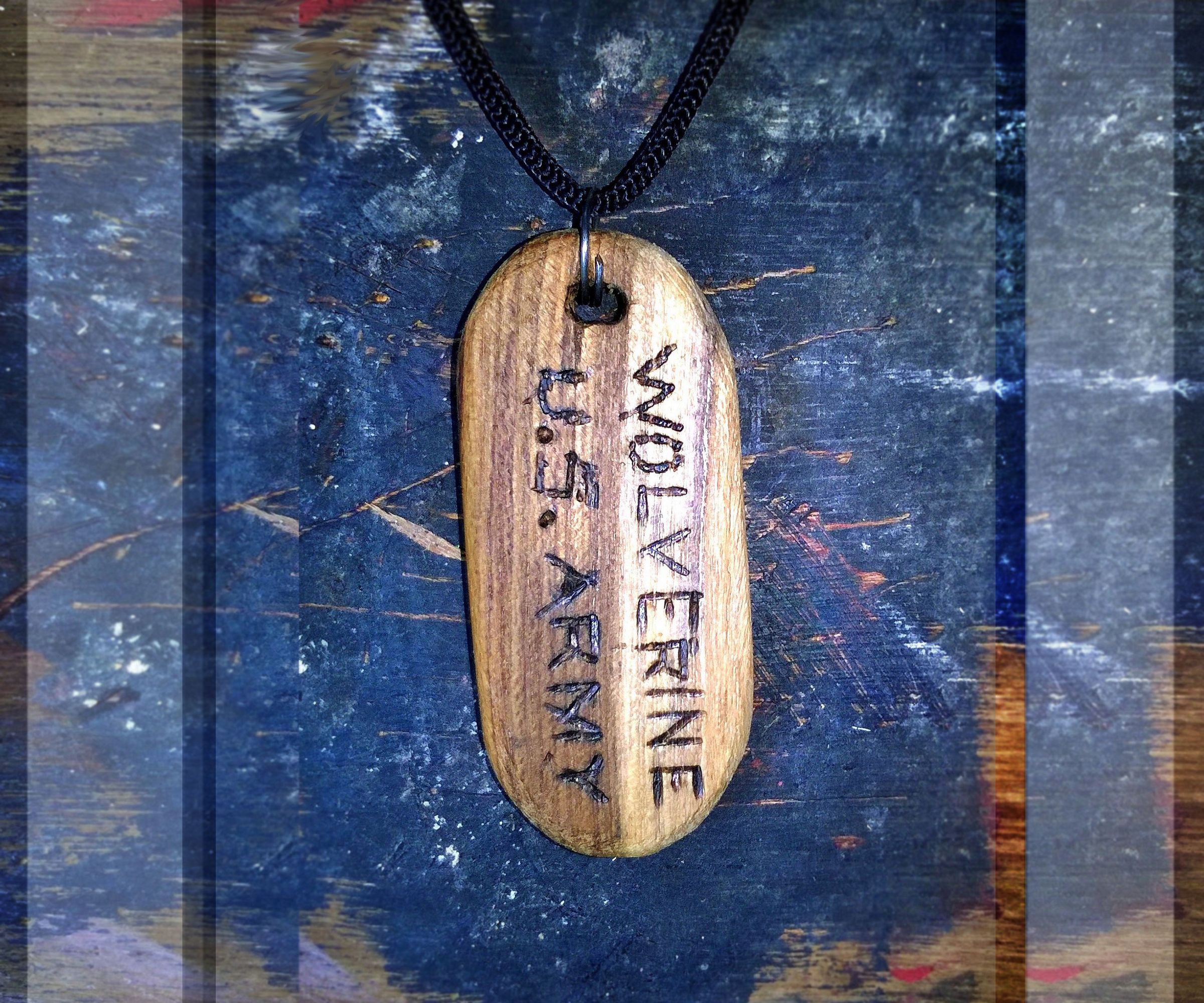 Wooden Wolverine DogTag