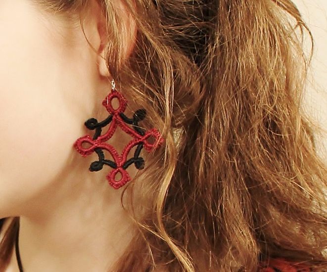 DIY Needle Tatted Earrings