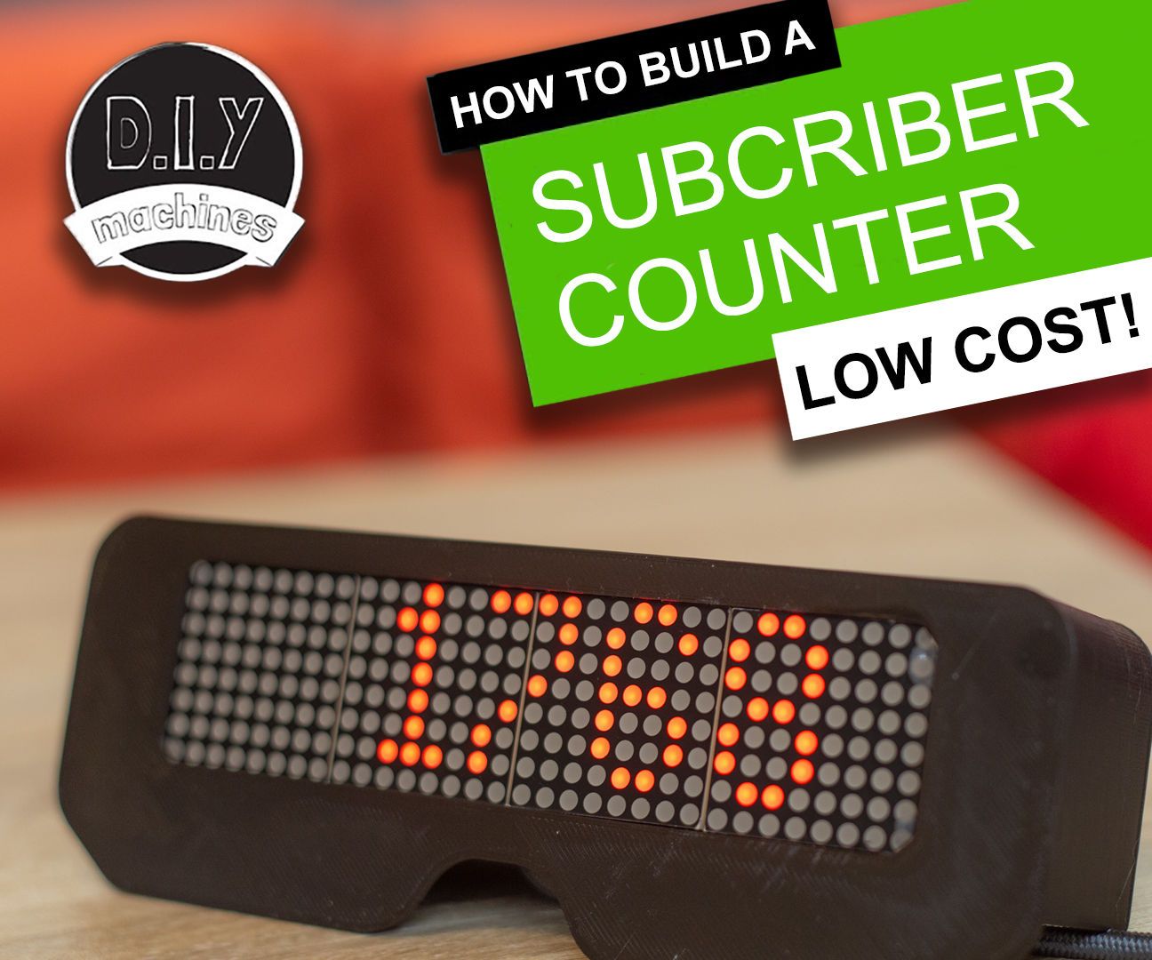 YouTube Subscriber Counter Solderless, 3D Printable, Wall / Monitor