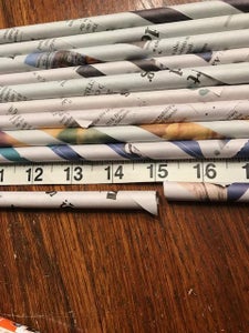 Cut About 48 of the Paper Tubes in Half [about 15 " From the End.] 