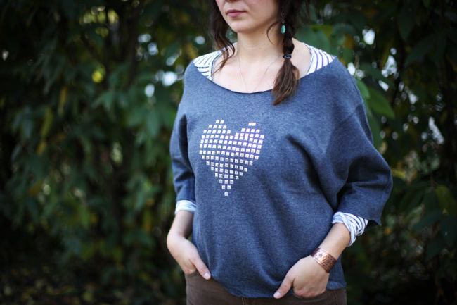 DIY STUDDED HEART SWEATSHIRT